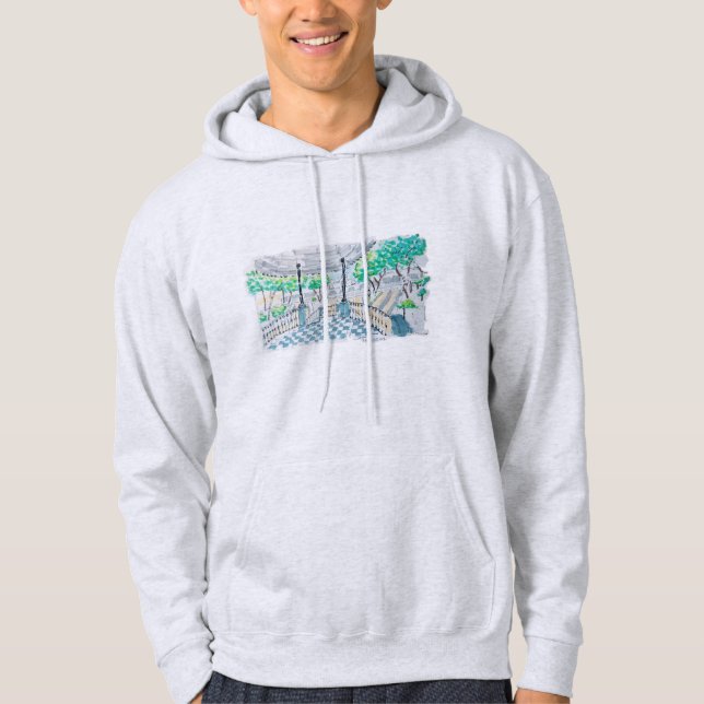Sudadera Quiosco de tablero de ajedrez vista al parque (Anverso)