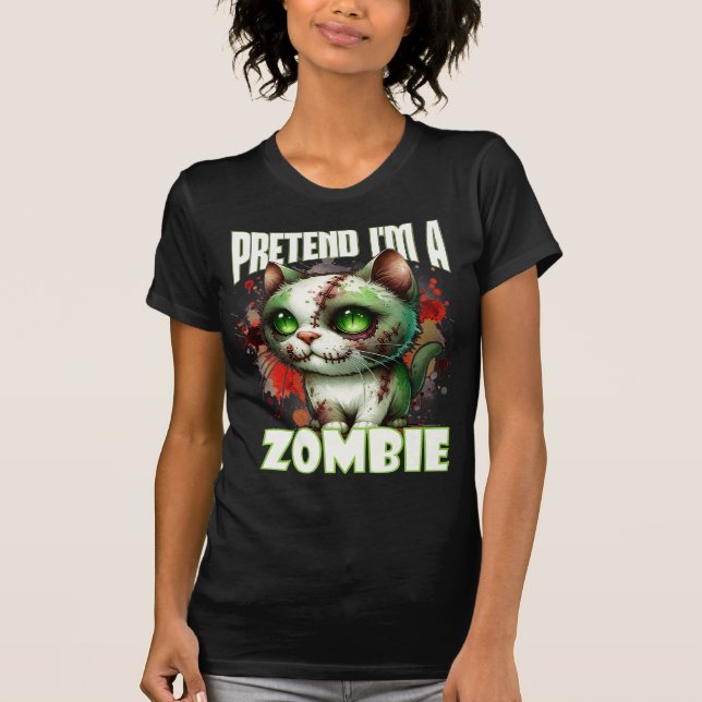 Sudadera Quirky Zombie Cat Design para divertirse en Hallow (Anverso)