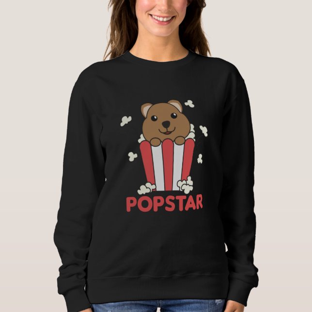 Sudadera Quokka Popcorn Time Animales Graciosos En Comida R (Anverso)