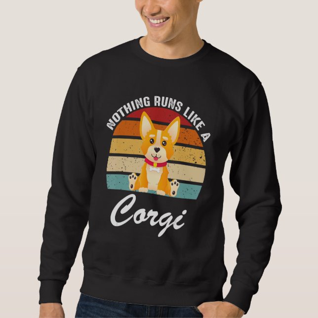 Sudadera Quote Nothing Runs Like A Corgi Cute Farmer Dog Ow (Anverso)