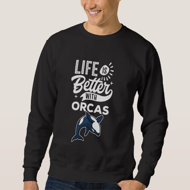 Sudadera Quote  With Orcas Long Sleeve (Anverso)