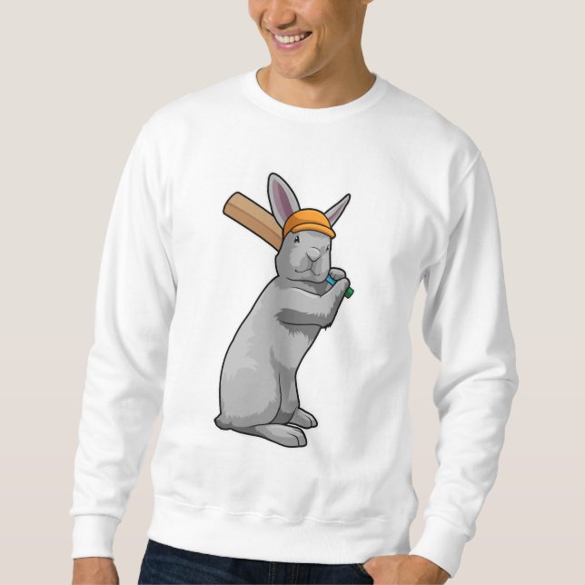 Sudadera Rabbit at Cricket with Cricket bat (Anverso)