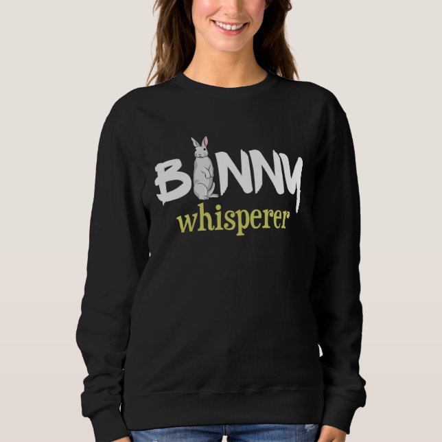 Sudadera Rabbit I Sweet Rabbit Saying Bunny Whisperer Rabbi (Anverso)