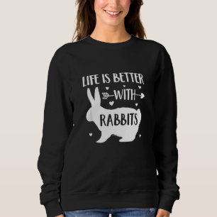 Sudadera Rabbit Lover 'la vida es mejor con los conejos' Gr