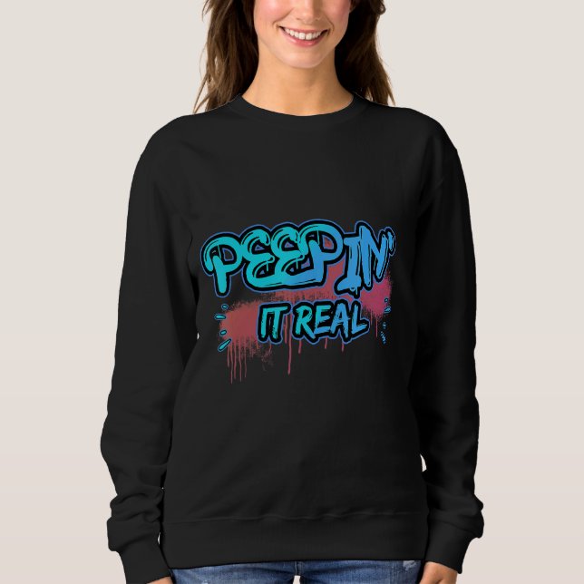 Sudadera Rabbit Peepin' It Real Easter Cute (Anverso)