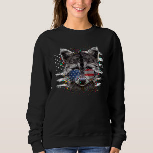 Sudadera Raccoon 4 De Julio Gafas De Sol Bandera Patriótica