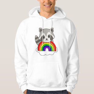 Sudadera Raccoon Arcoiris Dulce Animales Coloridos Raccoon