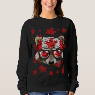 Sudadera Raccoon canadiense patriótico Bandera de arce hoja