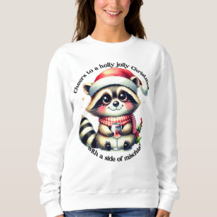 Sudadera ¡Raccoon con alegría y Navidades en tostadas!