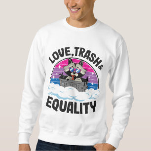 Sudadera Raccoon de amor Trash e Igualdad Arcoiris Bisexual
