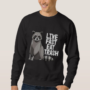 Sudadera Raccoon de la basura de comida rápida en vivo