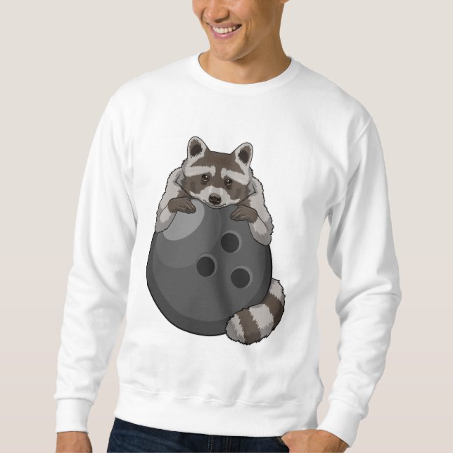 Sudadera Raccoon en el Bowling con bolas (Anverso)