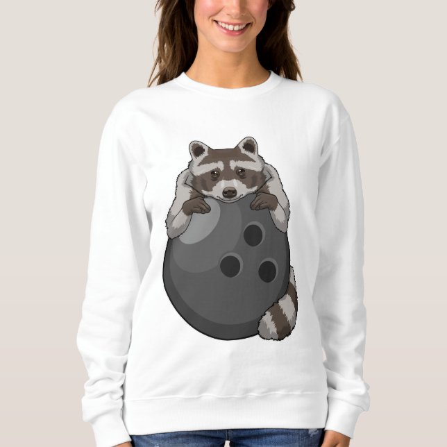 Sudadera Raccoon en el Bowling con bolas (Anverso)