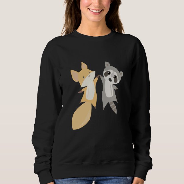 Sudadera Raccoon Fox Cute Animales Forestales Animales Para (Anverso)