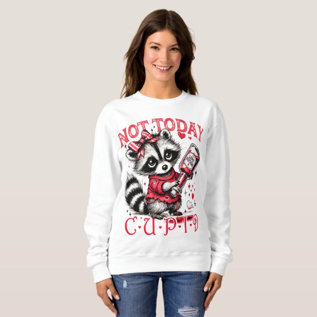 Sudadera Raccoon Funny Valentine Day Sweatshirt (Anverso completo)