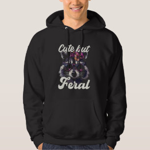 Sudadera Raccoon lindo pero Feral Flower Gafas de sol Graci