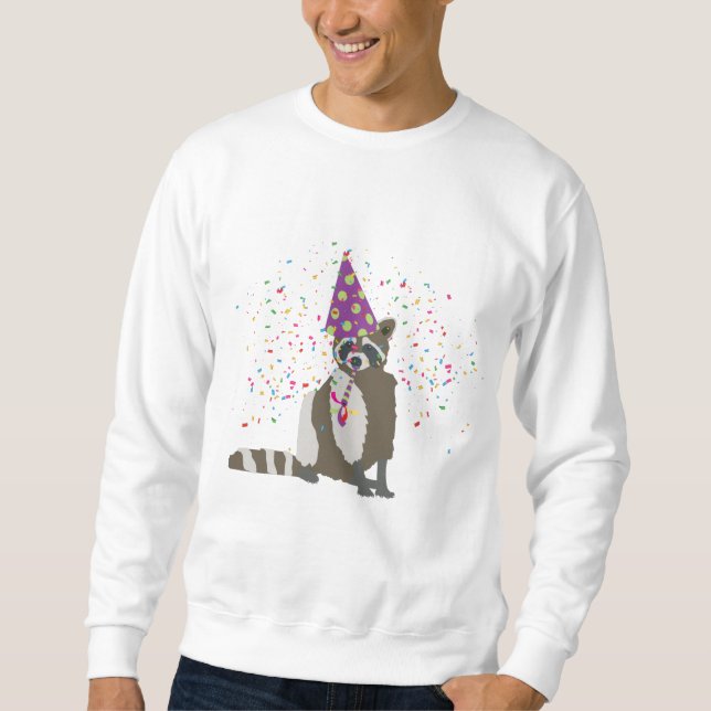 Sudadera Raccoon Partying - Animales que tienen un Fiesta (Anverso)