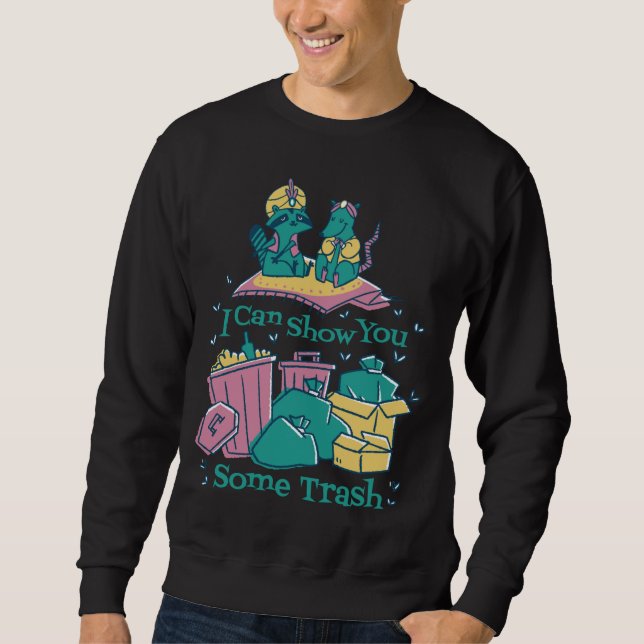 Sudadera Raccoon Rat Funny Flying Carpets Trash Garbage (Anverso)