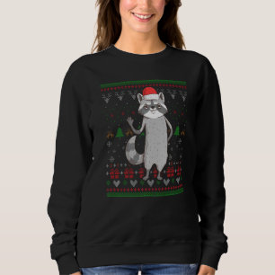 Sudadera Raccoon Santa Claus Navidades feos Patrón X Mas H