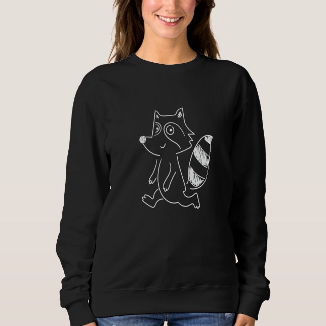 Sudadera Raccoon Simple Silhouette Forest Animal Nature (Anverso)