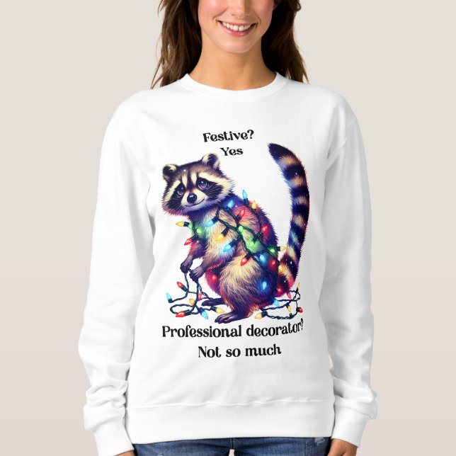 Sudadera Raccoon tee de Navidades divertidos (Anverso)