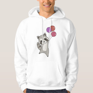 Sudadera Raccoon vuela globos sobre animales amables para n