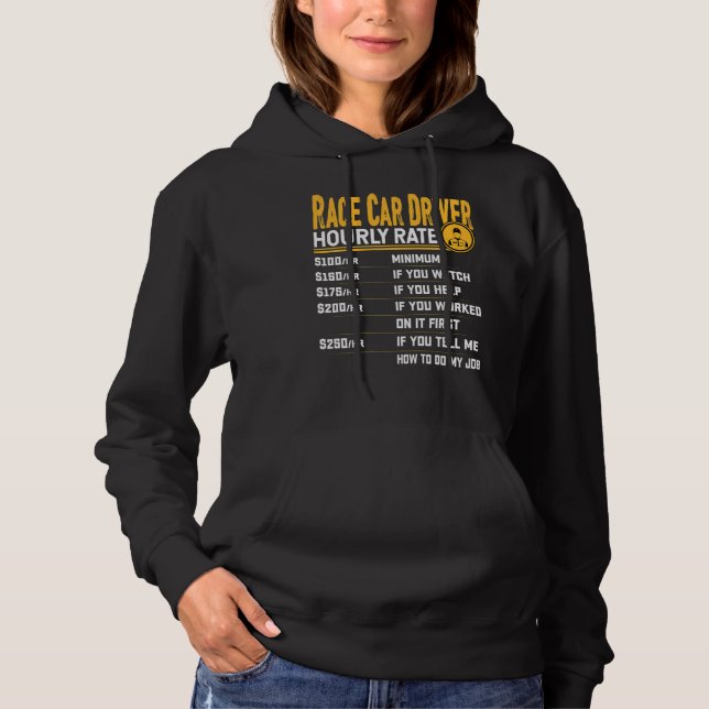 Sudadera Race Car Driver Hourrate Racer (Anverso)