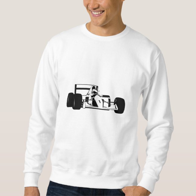 Sudadera Race Car Silhouette blanco y negro (Anverso)