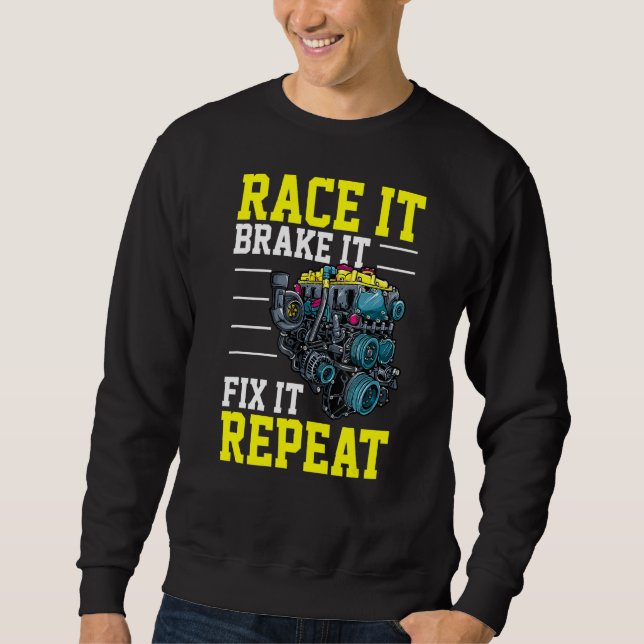 Sudadera Race it Brax It Fix It Repeat Tunin (Anverso)