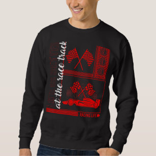 Sudadera Racetrack Life Better Checkered Flag Car Carreras