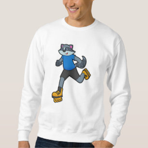 Sudadera Racoon como Skater con patines en línea