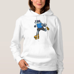 Sudadera Racoon como Skater con patines en línea