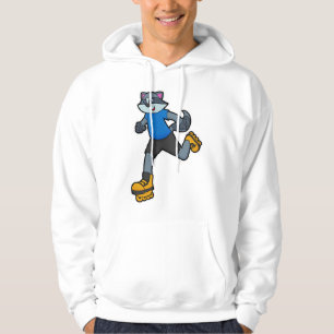 Sudadera Racoon como Skater con patines en línea