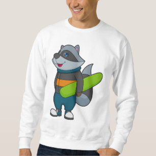 Sudadera Racoon como Snowboard con Snowboard