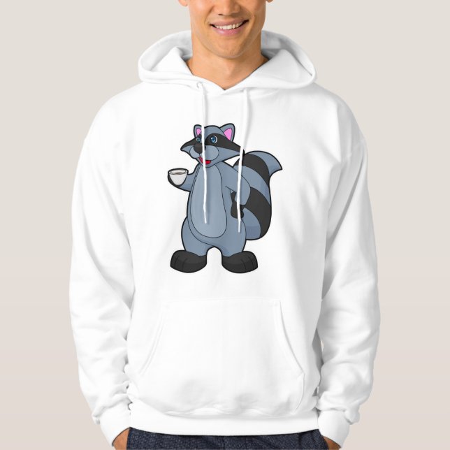 Sudadera Racoon con copa de café (Anverso)