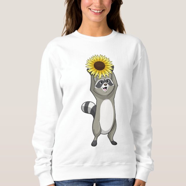 Sudadera Racoon con girasol (Anverso)