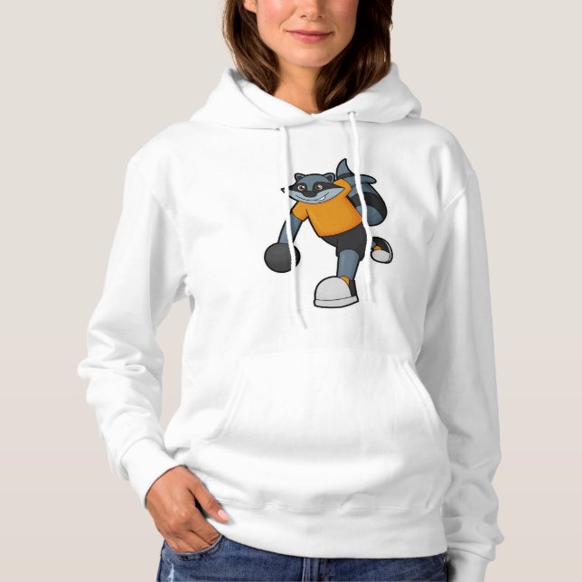 Sudadera Racoon en Bowling con bolas (Anverso)
