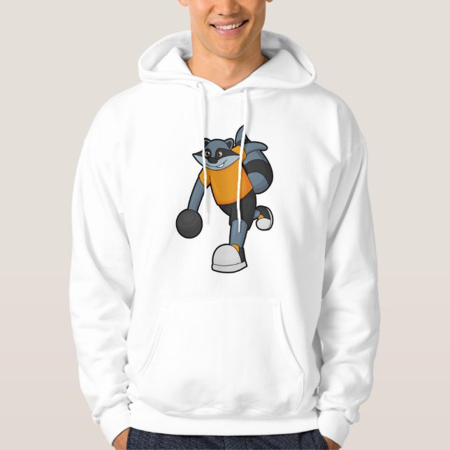 Sudadera Racoon en Bowling con bolas (Anverso)