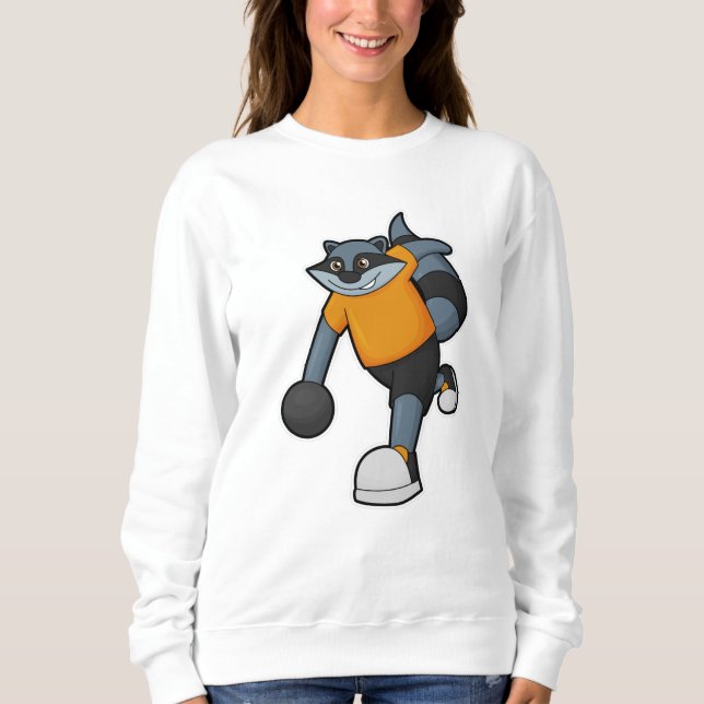 Sudadera Racoon en Bowling con bolas (Anverso)