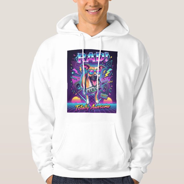 Sudadera rad retro synthwave de los 80 perro (Anverso)