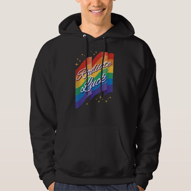 Sudadera Radiar la suerte nubes de arcoiris hippies felicid (Anverso)
