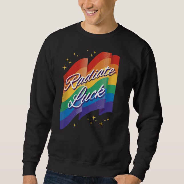 Sudadera Radiar la suerte nubes de arcoiris hippies felicid (Anverso)
