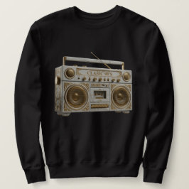 Sudadera Radio Boombox Vintage de los 90 de Mármol y Oro de