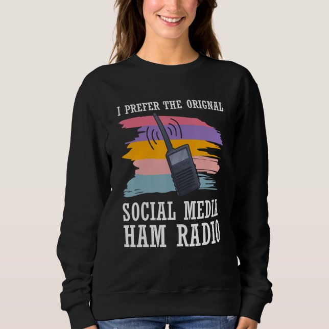 Sudadera Radio Cb Prefiere Medios Sociales Originales Ham R (Anverso)
