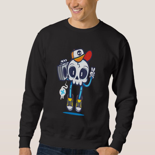 Sudadera Radio Cráneo Disco Cráneo Cráneo (Anverso)