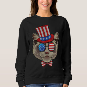 Sudadera Ragdoll 4 De Julio Estadounidense Ragdoll Cat Usa 
