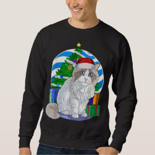 Sudadera Ragdoll Cat Santa Christmas Tree Decour