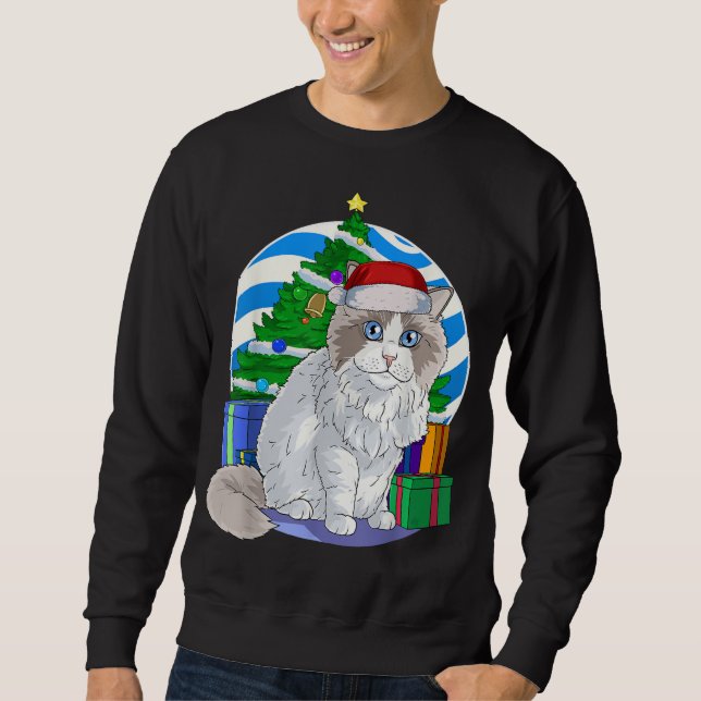 Sudadera Ragdoll Cat Santa Christmas Tree Decour (Anverso)