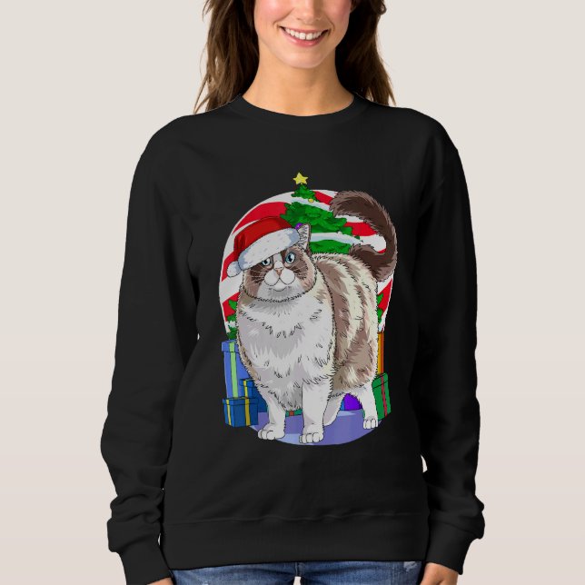 Sudadera Ragdoll Cat Santa Christmas Tree Decour (Anverso)