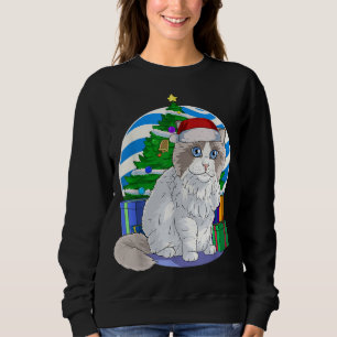 Sudadera Ragdoll Cat Santa Christmas Tree Decour